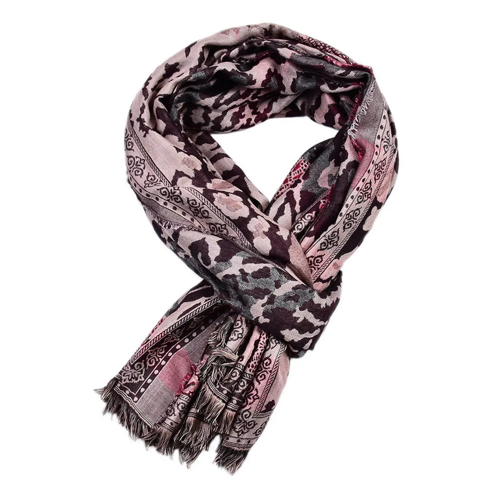 Мягкий зимний шарф унисекс с леопардовым принтом длинные зимние шарфы со змеиным