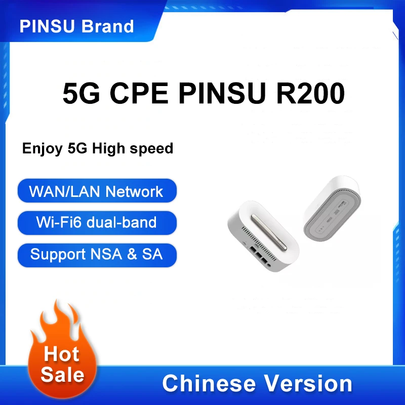 NEW 5G Product 5G CPE PINSU R200 WiFi 6 Router NSA+SA Mesh Wifi 5g Wireless router With SIM Card 5G LTE Cat 16 Sub-6 moden