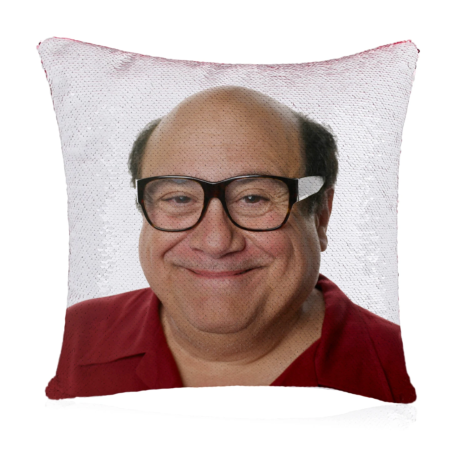 Блесток Подушка «русалка» крышка Danny Devito Уход За Кожей Лица Забавные двухсторонняя волшебная, скидка, накидка для подушки, Цвет изменения 16x16