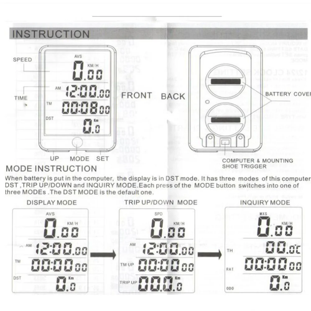 

Bike Computer Wired Stopwatch Bike Speedometer Cycling Odometer Stopwatch LCD Waterproof Computer (Black)