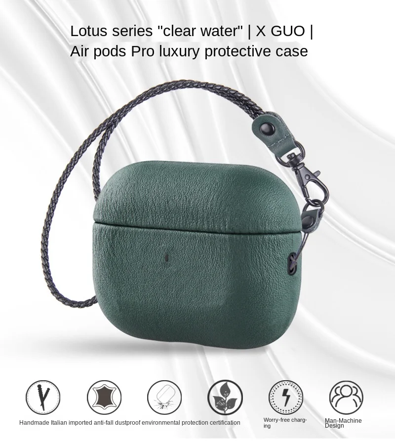 

Apple Bluetooth Earphone Cover AirPods Pro Protective Shell Genuine Leather Case New Design Airpod Pro Case luxury