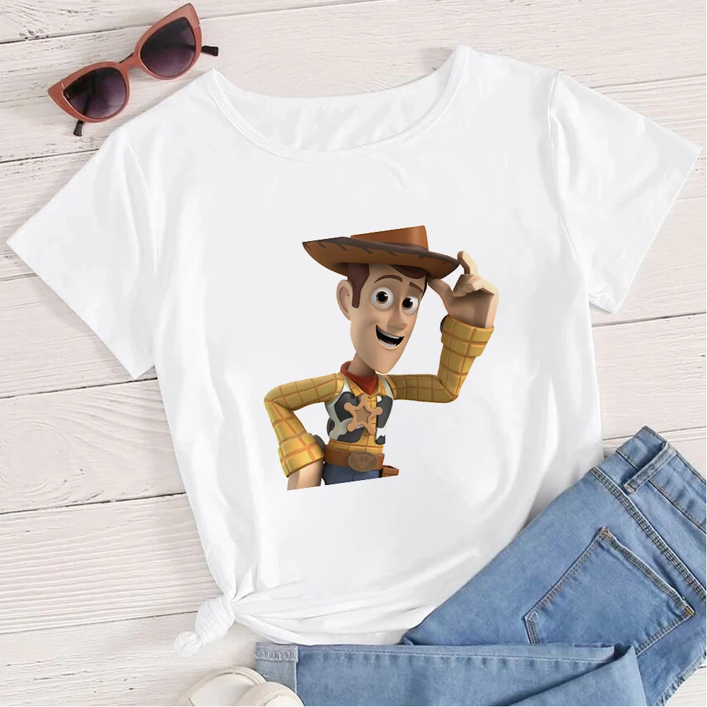 Футболка женская с изображением ковбоя милая рубашка рисунком Диснея Рекс