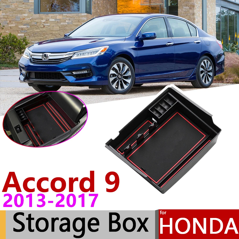 

for Honda Accord 9 9.5 IX MK9 2013~2017 of Central Armrest Box Storage Stowing Tidying Car Organizer Accessories 2014 2015 2016