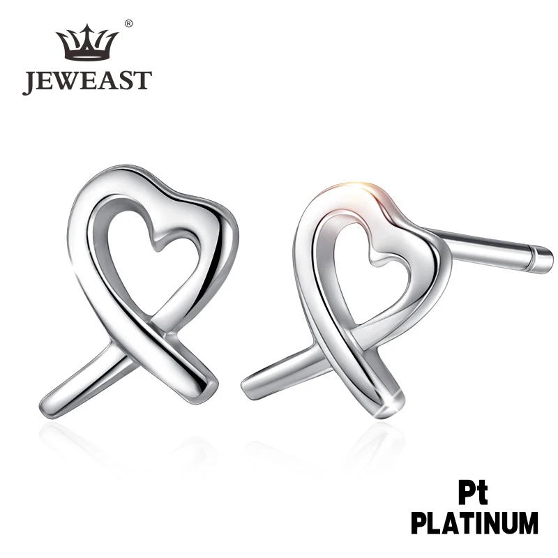 Серьги ADZ Pt950 из чистого золота серьги настоящего платины и твердого блестящие