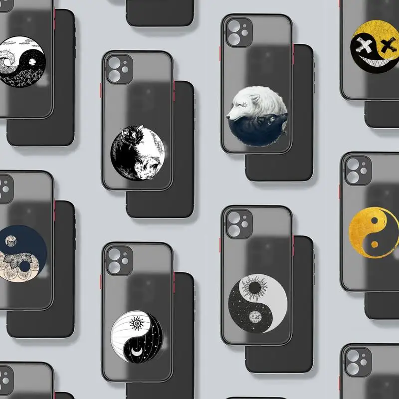 

Eight Diagrams Taiji Yin Yang Phone Case For iphone 12 11 8 7 plus mini x xs xr pro max matte transparent cover