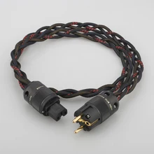 P103 Audiocrast Schuko Mains Power Cord Cable HIFI CD Amplifier Amp EU Power Plug Cable  Braided AC Power Kabel