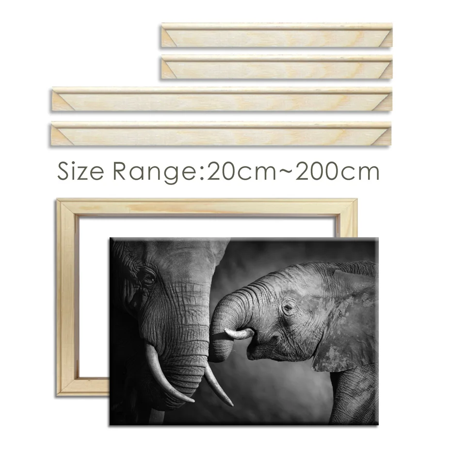 Factory Price DIY Frames With Drawing Pins Canvas Oil Painting Picture Natural Wood Frame for Diamond Painting Wall Art Picture