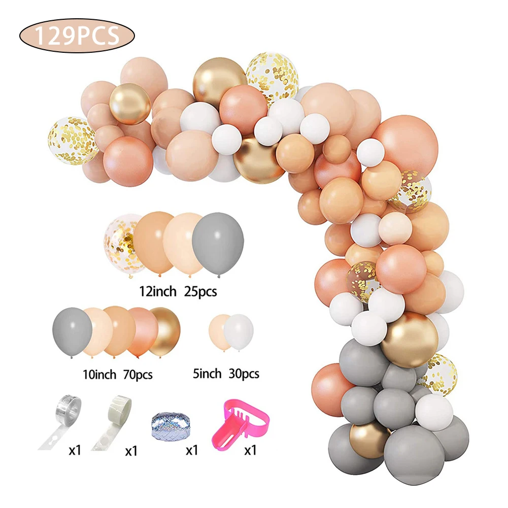 

129PCS Balloon Arch Kit Baby Bridal Wedding Birthday Party Decor Wedding Graduation Bachelorette Anniversary Party Backdrop DIY