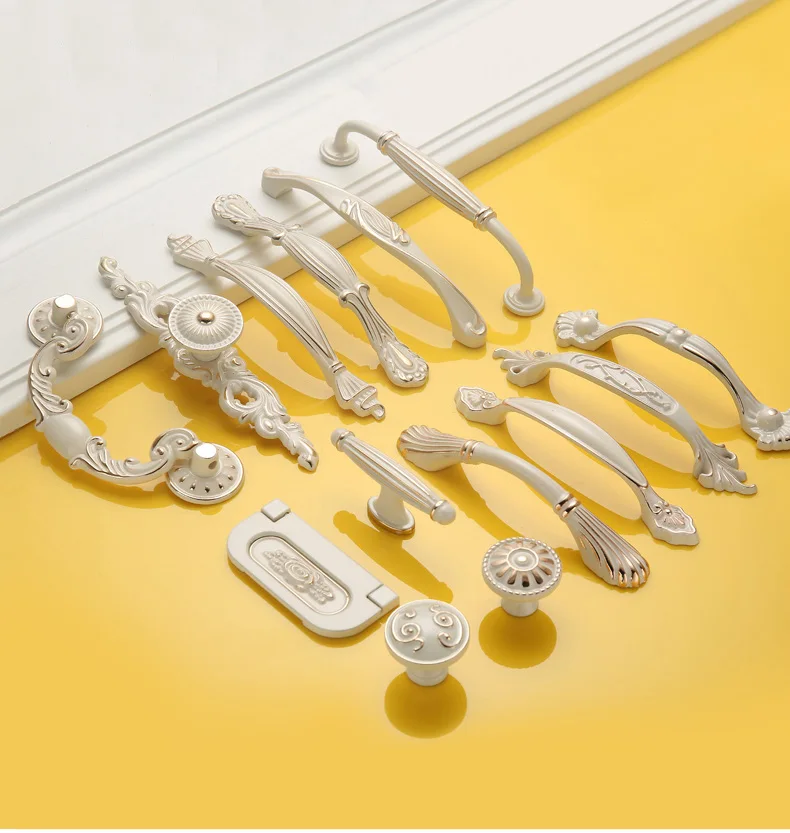 Ручки и ручки для шкафа из цинкового сплава цвета слоновой кости|Ручки шкафа| |