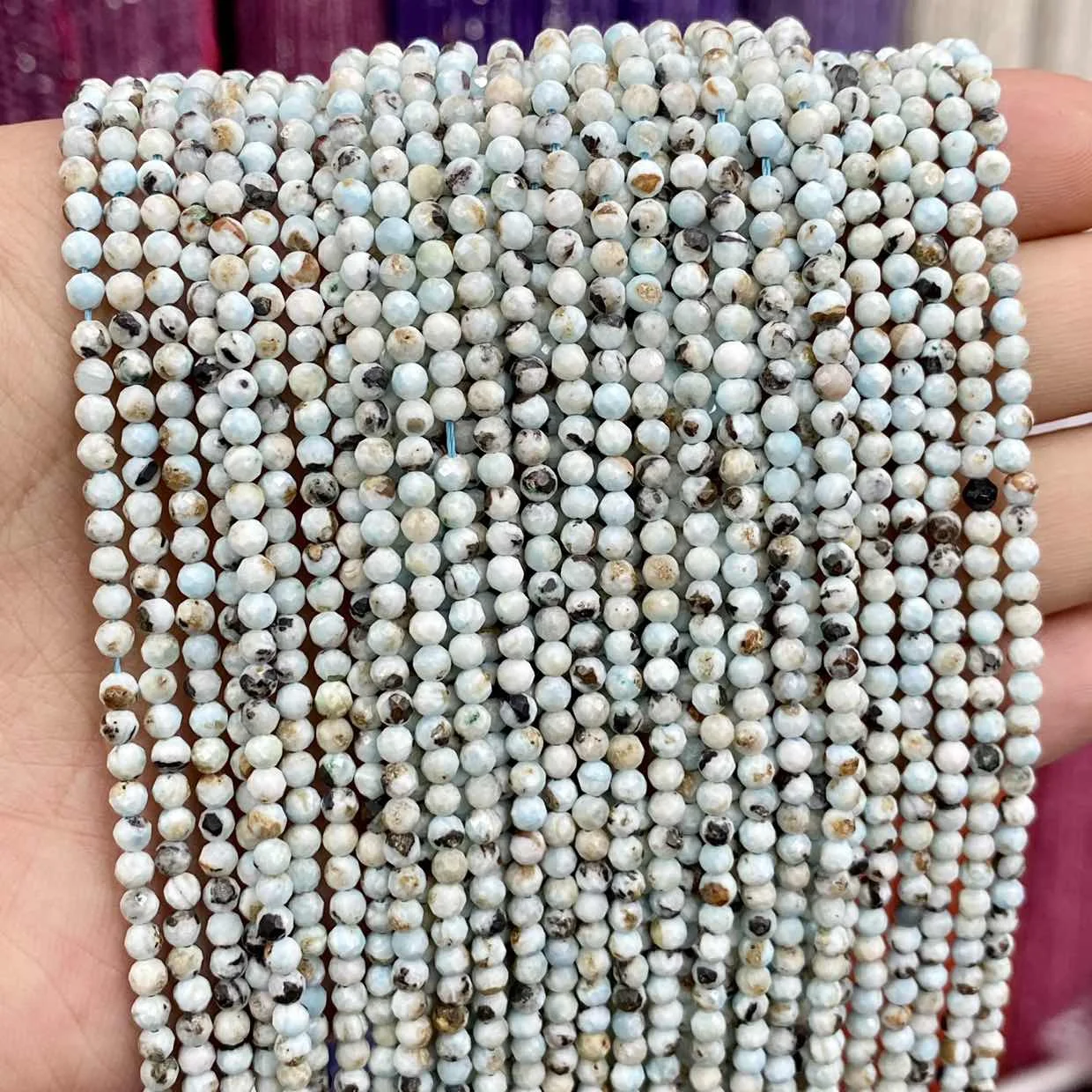 Бусины из драгоценных камней 3 мм AB Larimar ограненные круглые бусины натурального