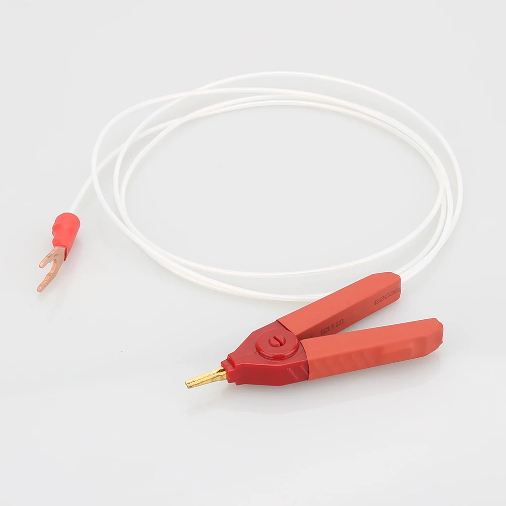 HIFI стерлингового серебра Аудио Кабель Spade к Аллигатор Кабельный штекер для GND