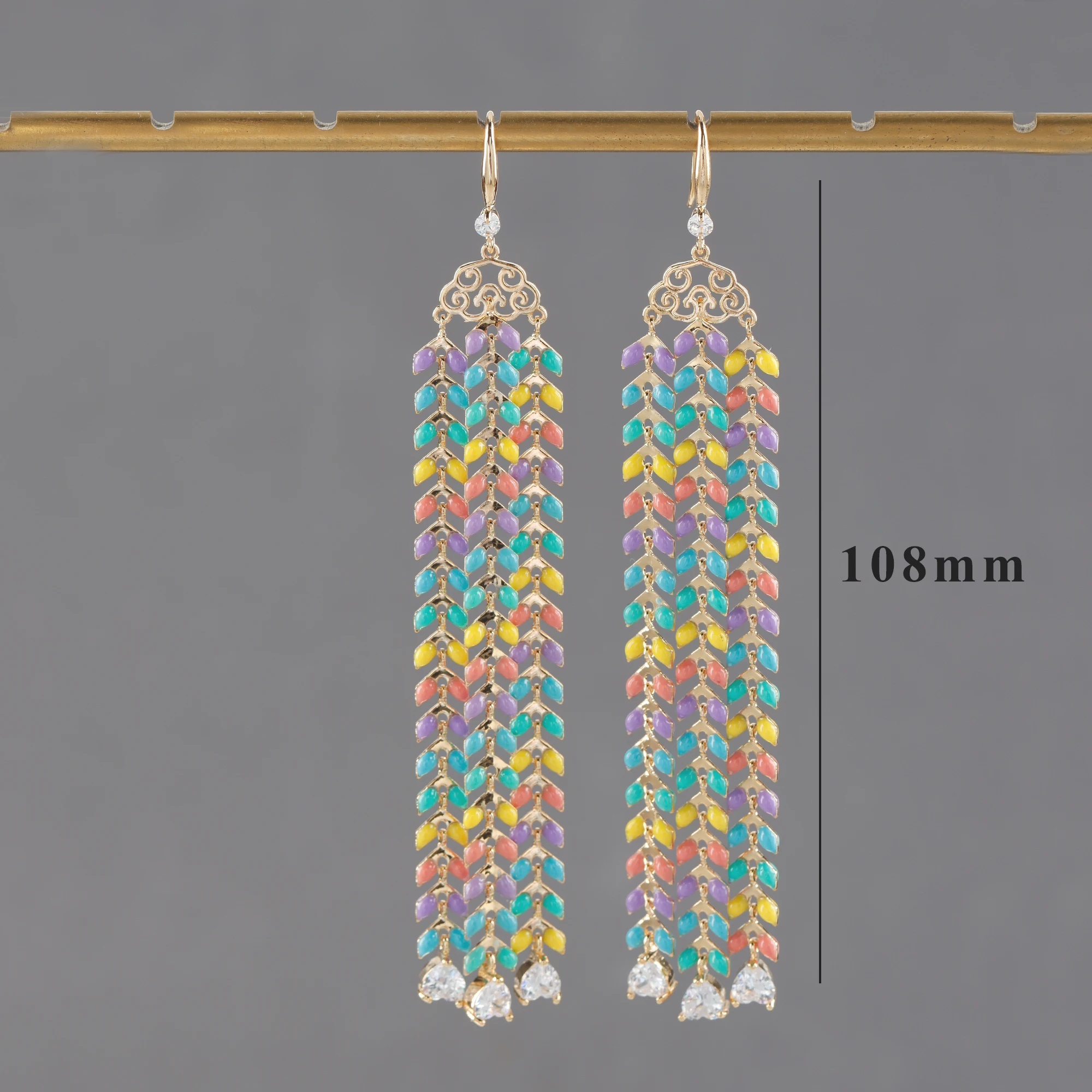 GUFEATHER M1076 модные ювелирные изделия Ушная цепочка покрытое 18-каратным золотом