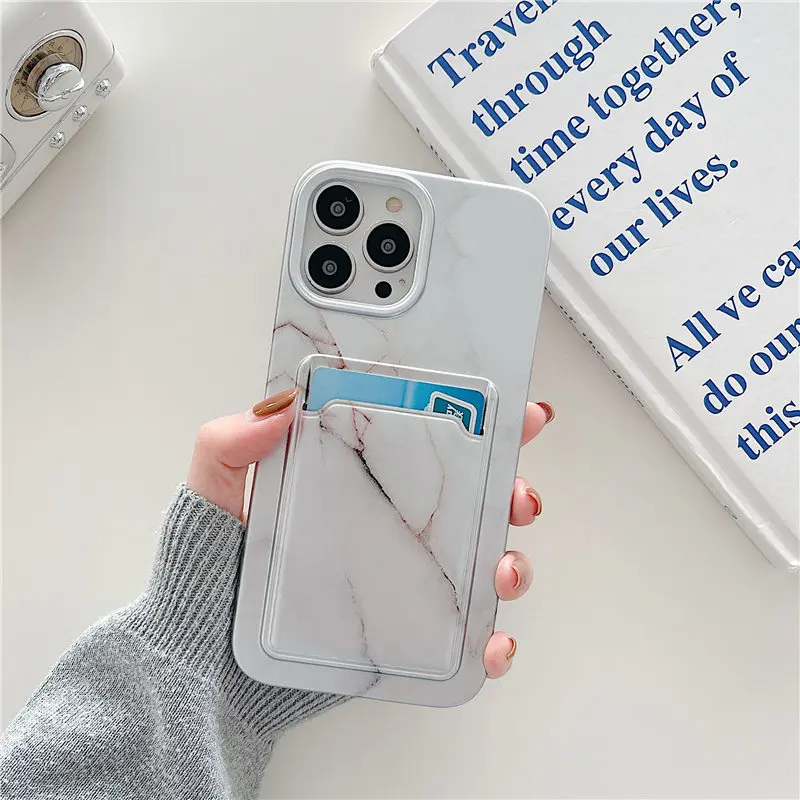 Чехол для телефона iPhone 13 12 11 Pro Max X XR XS 7 8 Plus искусственный мраморный кошелек чехол