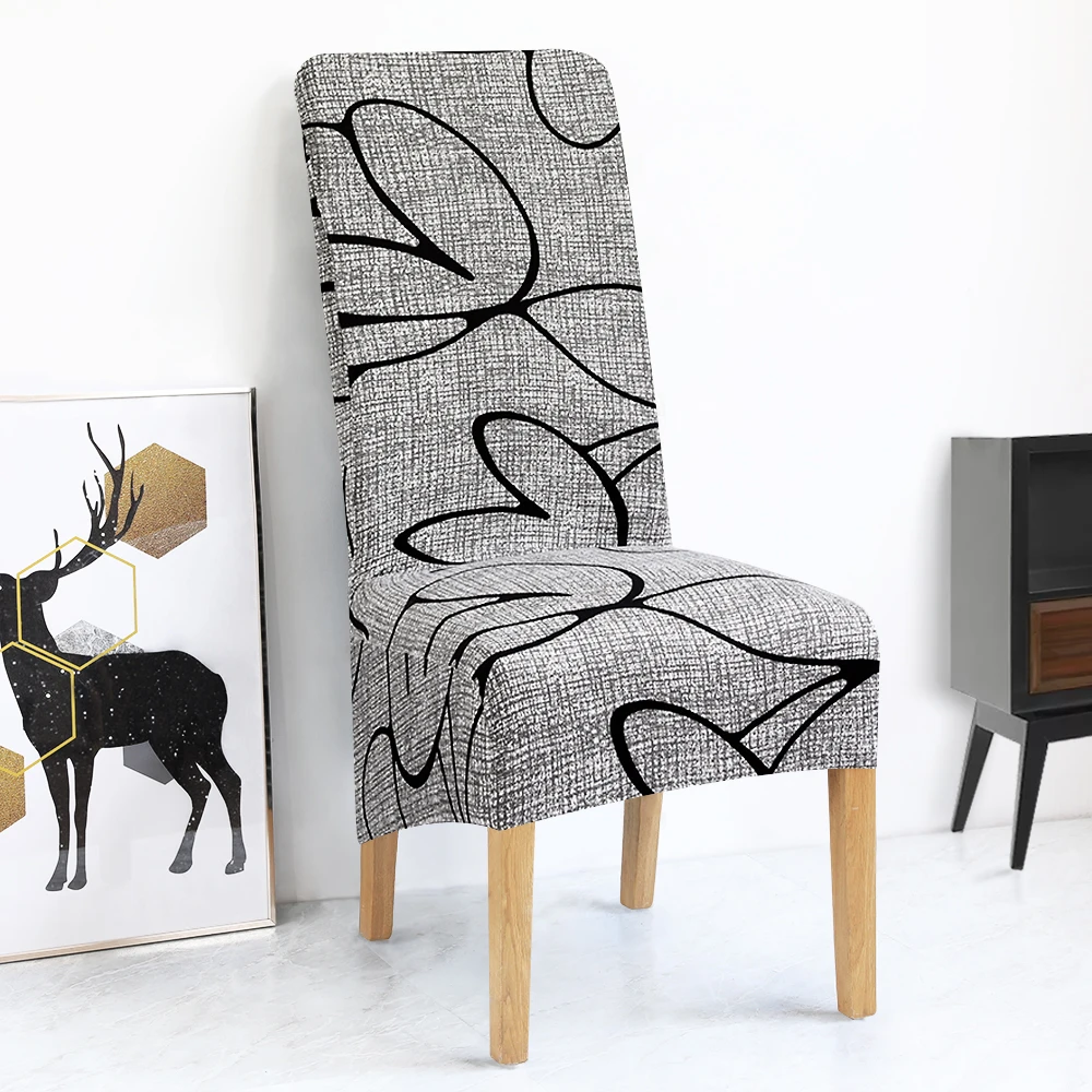 Чехол на стул эластичный с принтом размер XL | Дом и сад