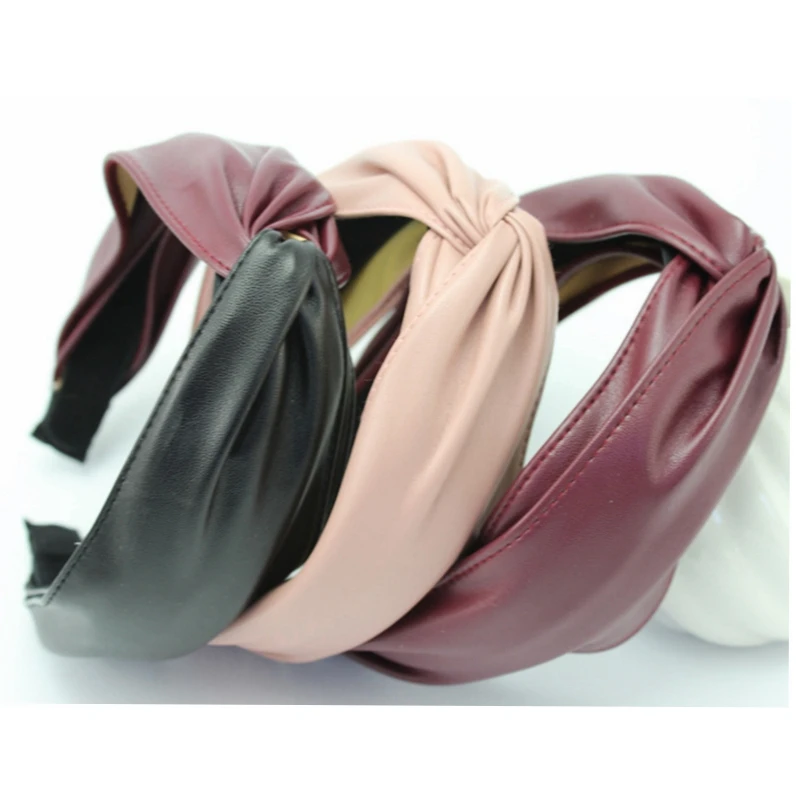 Синтетические кожаные повязки с узелком для женщин двухслойная повязка на