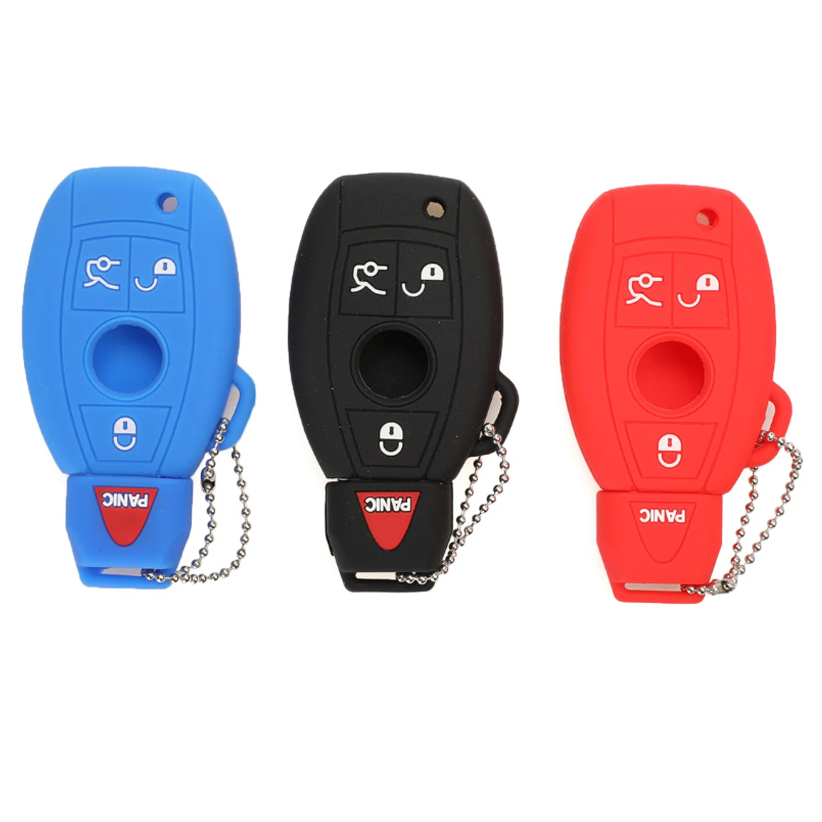 

Bilchave 10pcs 4 Buttons Smart Remote Car Key Silicone Case Fob For Mercedes Benz 2000+ NEC BGA Auto Key Protector Cover