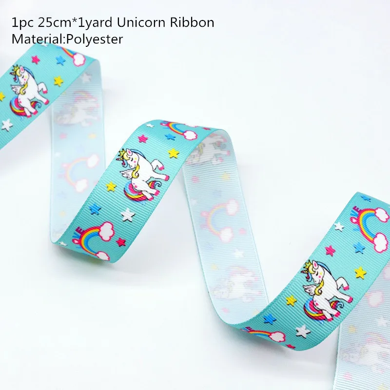 Ribbon C Вечерние ободки с единорогом для девочек, ободок для волос с русалочкой, лента с единорогом, бант для волос, аксессуары для дня рождения, Детские вечерние украшения - Цвет: Ribbon C