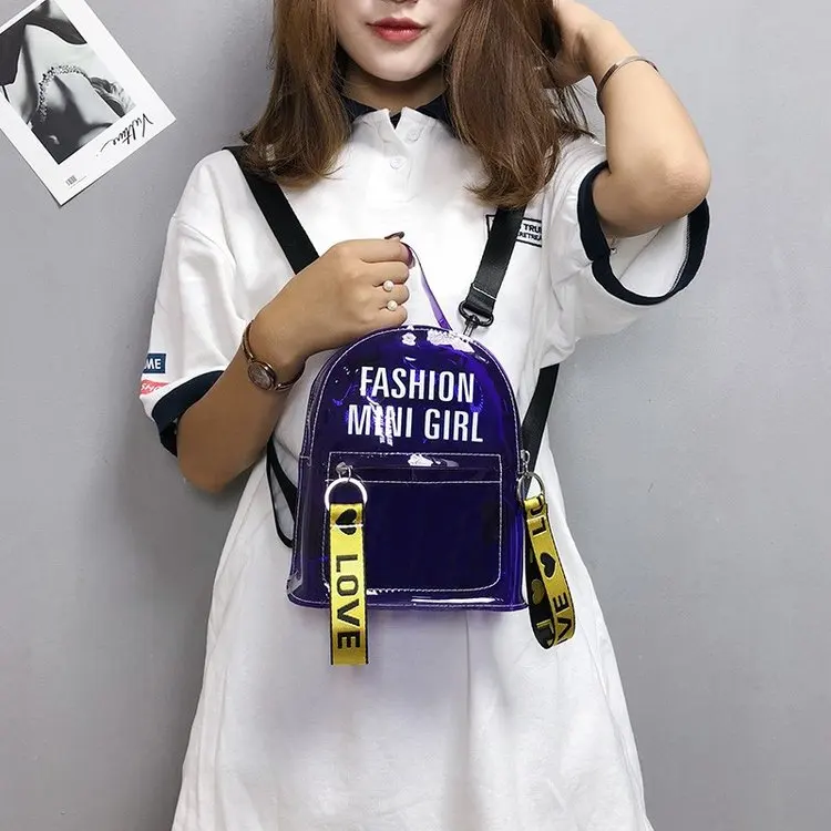 

Women's backpack 2020 new plastic transparent jelly Korean school bag summer trend mini backpack