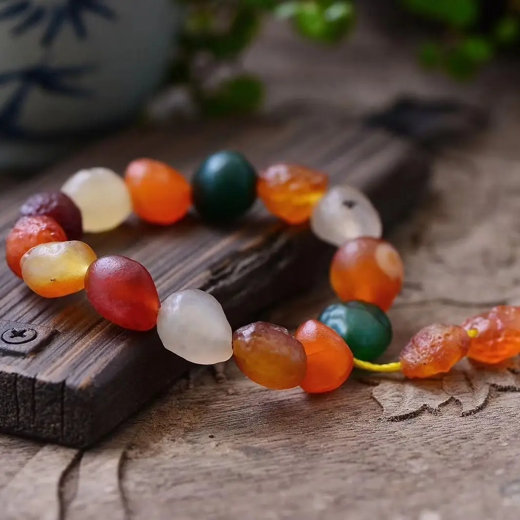 Натуральный красочный браслет из агата Изящные Ювелирные изделия для мужчин и