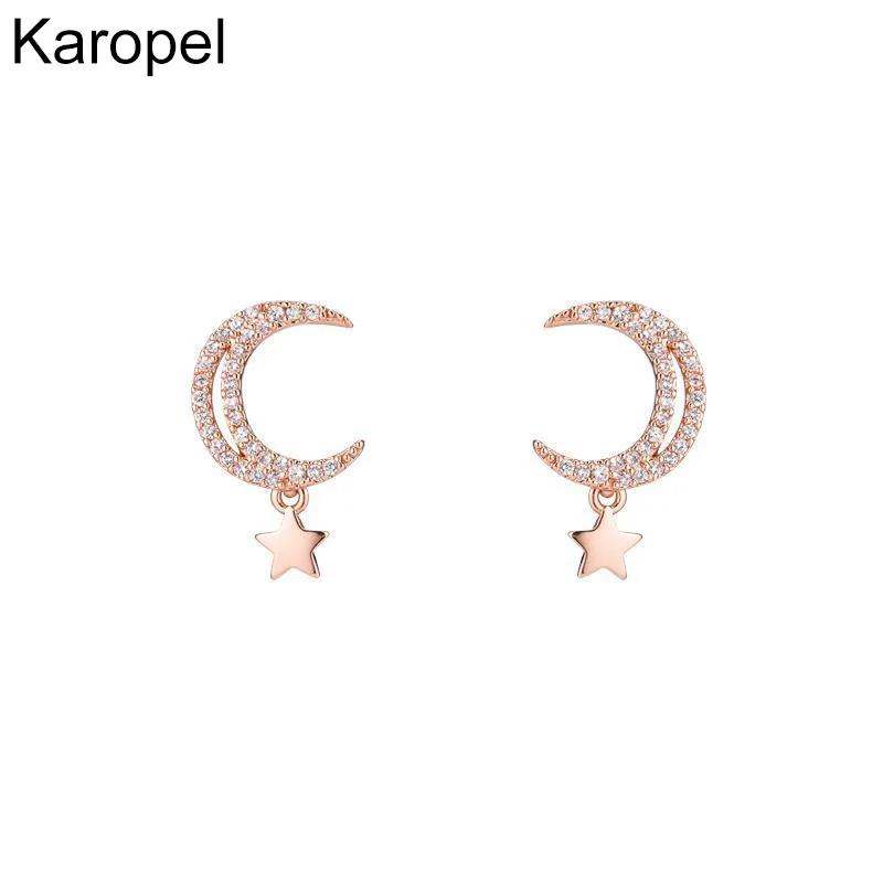 

LATS New Sun Moon Earrings Color Exaggerated Asymmetrical Opal Earrings for Women Baroque Long Stud Earring 2021 Fashion Jewelry