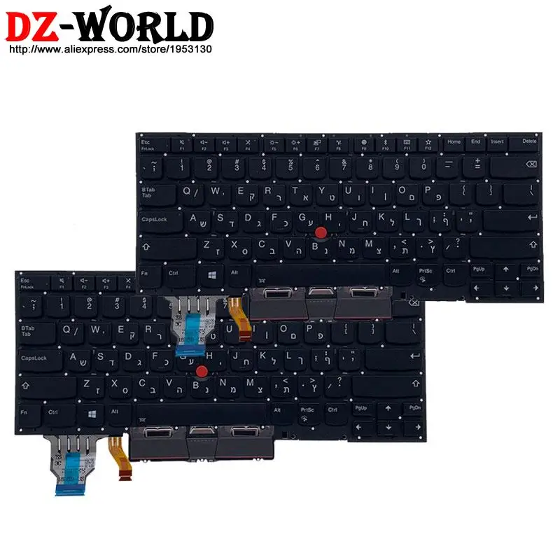 

New Hebrew Israel Backlit Keyboard for Lenovo Thinkpad X1 Carbon 7th 8th Gen X1 Yoga 4th 5th Laptop SN20W73738 SN20R55540