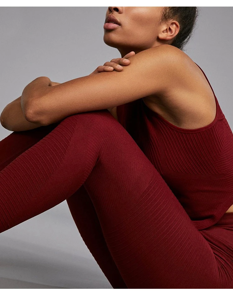 Бесшовные Спортивные Леггинсы с высокой талией красные женские колготки Пуш ап