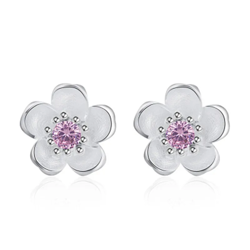 

Korean Pop Zirconia Flower Stud Earrings For Women Girls Party Summer Beach Wedding Earrings Jewelry Accessory