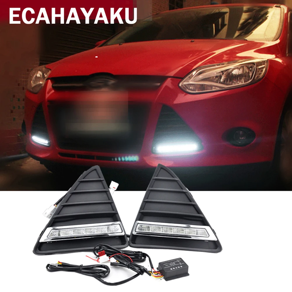 ECAHAYAKU автомобильный Стайлинг 12 В светодиодсветодиодный DRL дневные ходовые огни