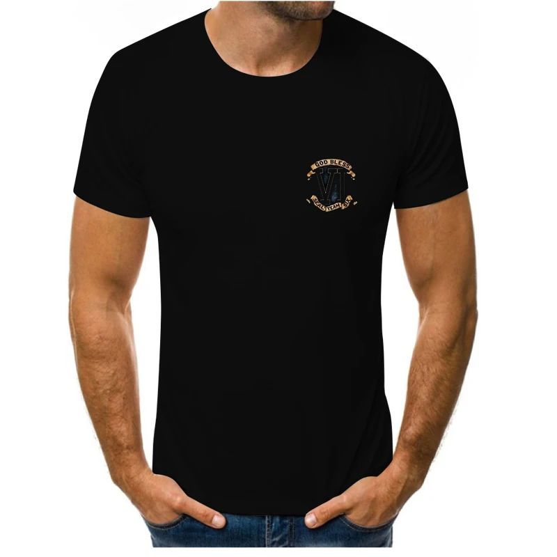 

Fashion personality casual Harajuku men's T-shirt summer short sleeve top breathable and comfortable