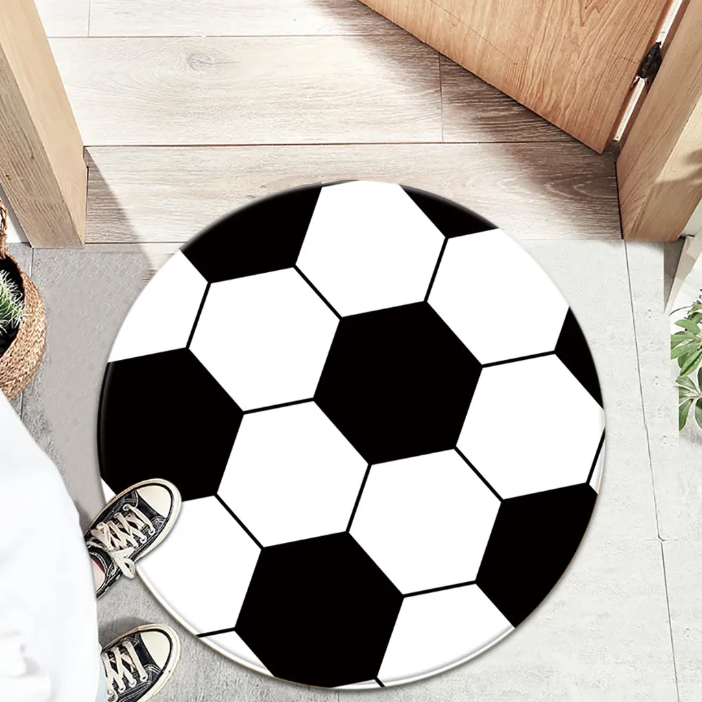 Нескользящий круглый коврик из полиэстера с мячом для компьютерного кресла