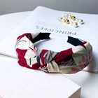 Повязка на голову женская с узелком, обруч с цветочным принтом, аксессуар для волос, для макияжа, FG046