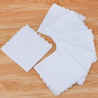 12 pcs fashion solid square cotton pure white handkerchief for men the new year gift for gentlmen