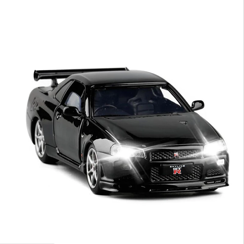 Брелок для автомобильных ключей модель 1:32 Новый Nissan-R34 SKYLINE автомобиля Japan JDM
