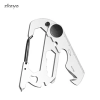 multifunction climbing carabiner edc keychain gear outdoor tools camping hiking stainless steel wrench bottle opener