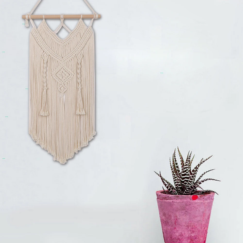 

Handmade Woven Macrame Wall Hanging Tapestry Wedding Wall Decoration Bohemian Home Crafts Ornaments Room Decor Gifts Tassel