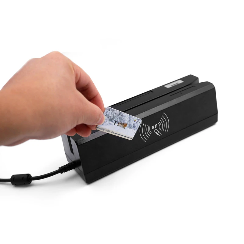 Дешевый USB Все в одном с треком 1/2/3 считыватель карт магнитной полосой RFID/IC/PSAM и