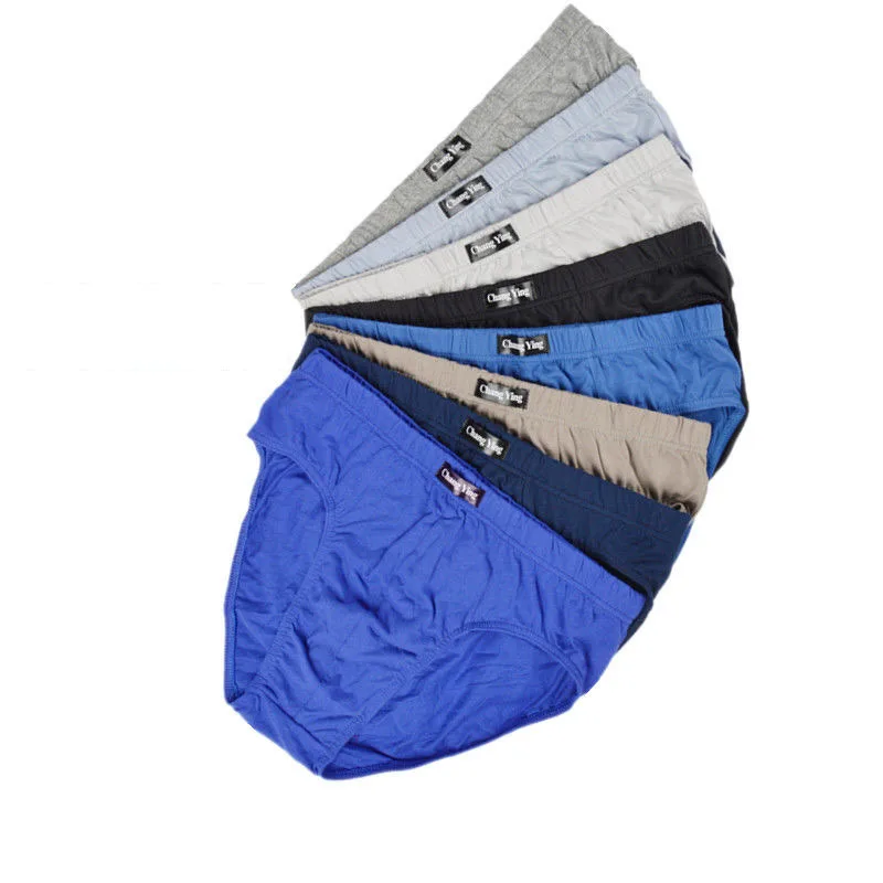 5Pcs/Lot Briefs Men'S Underwear Cotton Mid-Waist Comfortable Breathable Sports Printing Men'S Large Size Youth Briefs