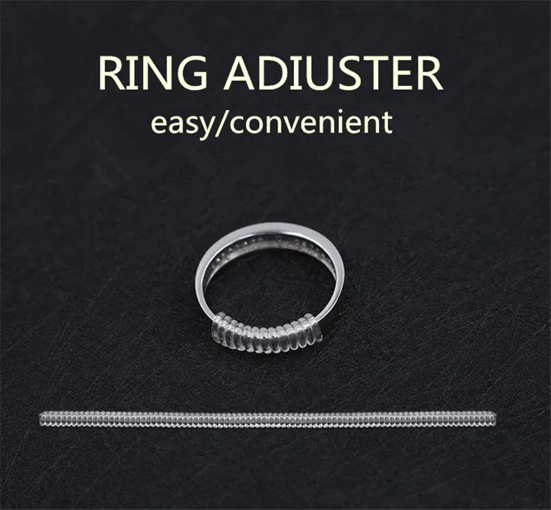 

10Pcs Transparent Spring Rope Ring Size Adjuster Resizing Tool Protection Spiral Based Guard Tightener Reducer Jewelry DIY Parts