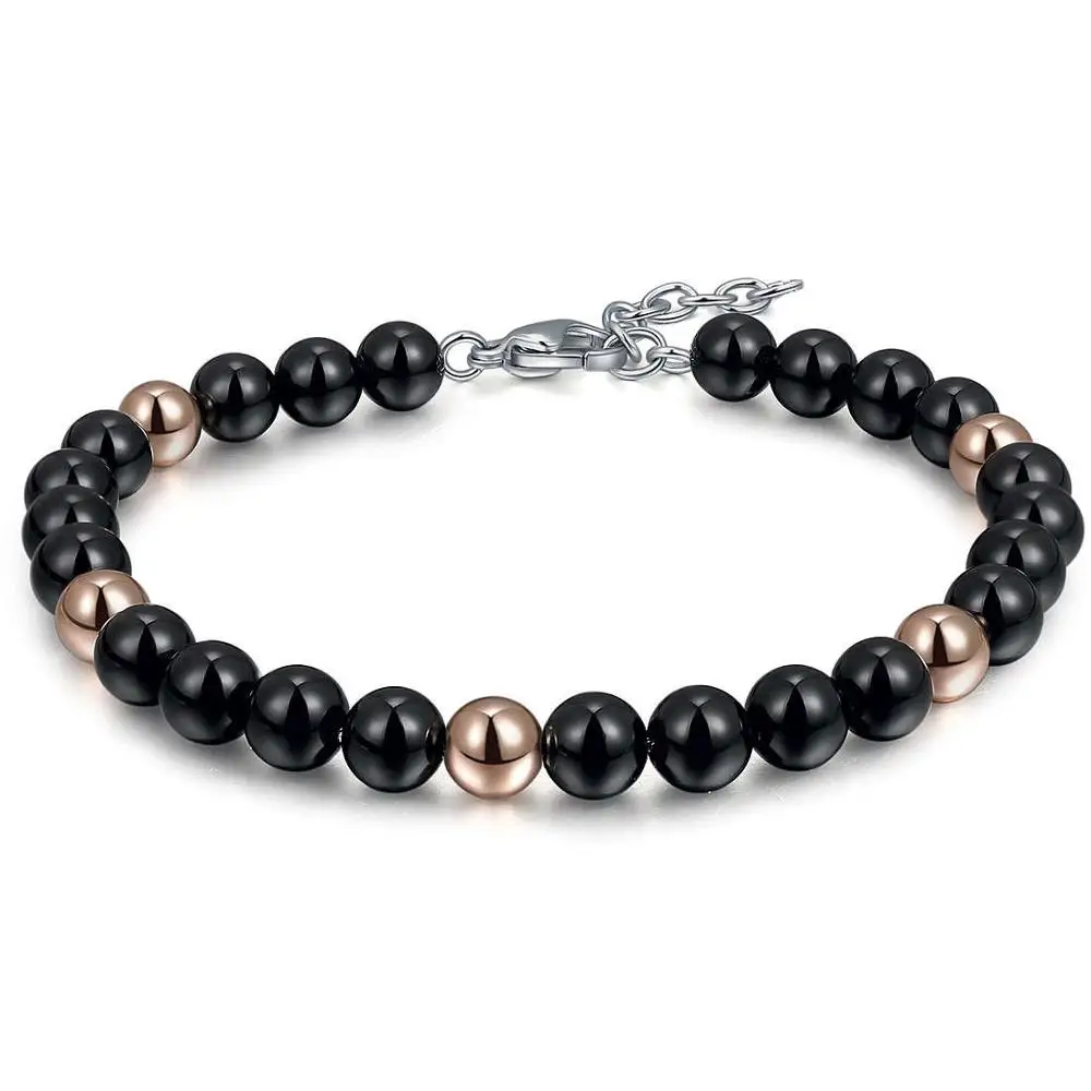 Модные мужские Подвески Runda браслеты из черных бусин и Розария ювелирные изделия