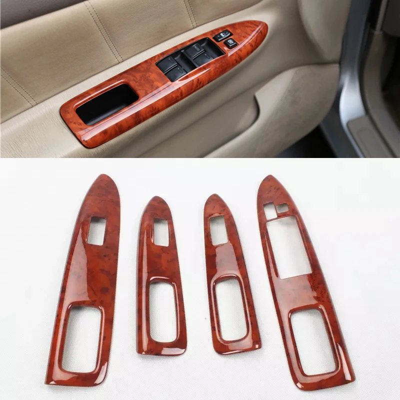 

Для Toyota Corolla EX 2004-2006 левый руль 4 шт. дерево АБС автомобиль дверь окно подъемник переключатели кнопки крышка молдинг автомобильный Стайлинг