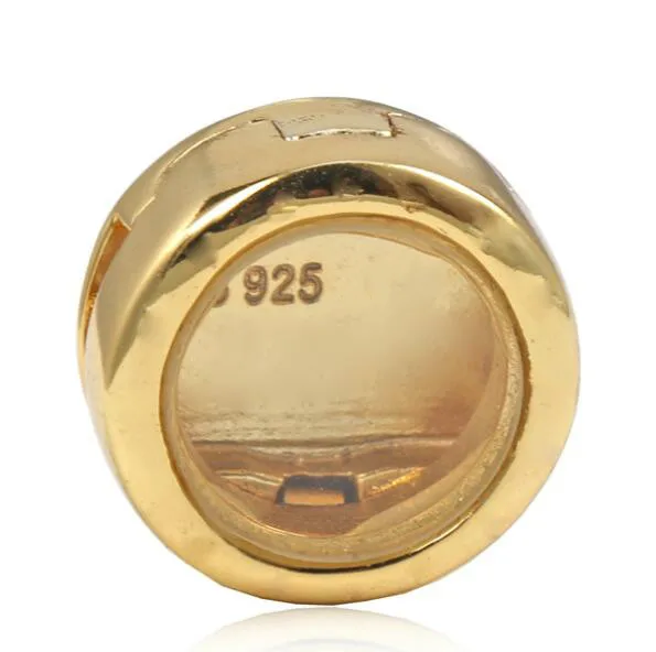 

Genuine 925 Sterling Silver Gold Reflexions Locket Clip Charms Beads Fits Women pandora Bracelets & Bangle Diy Jewelry