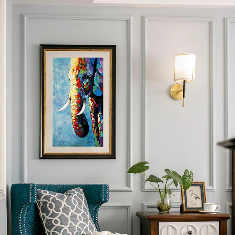 Картина на холсте с изображением слона Настенная картина цветовая печать