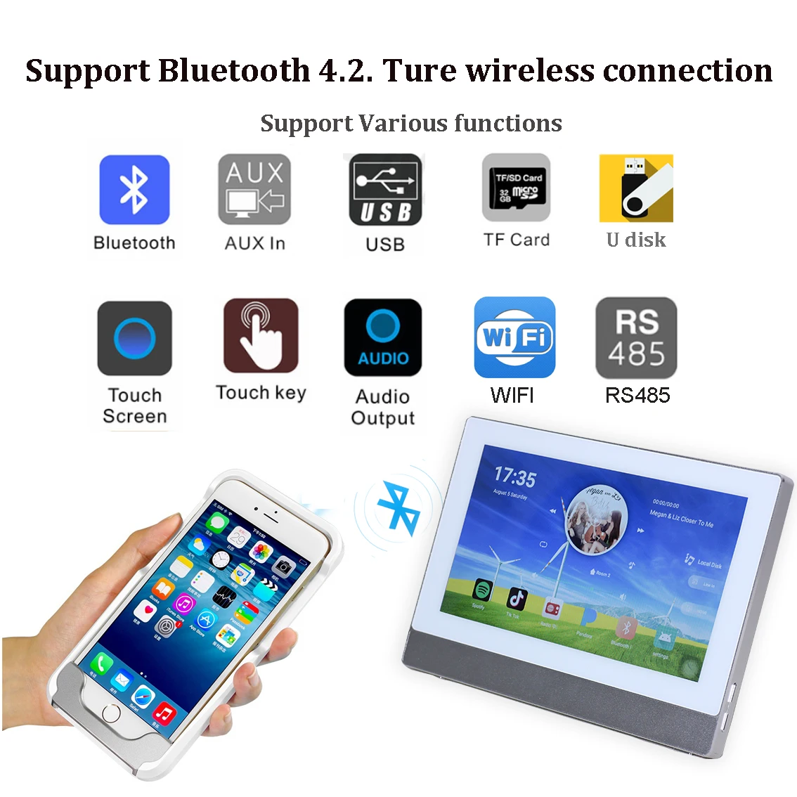 Настенный усилитель с поддержкой Wi-Fi и Bluetooth для домашнего кинотеатра |