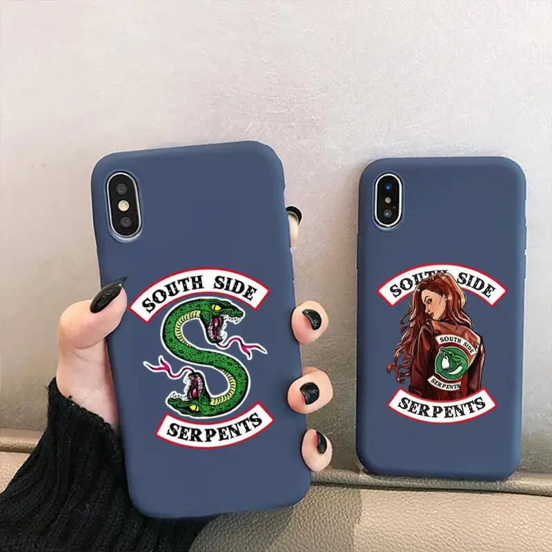 

Riverdale southside pops Phone Case for iPhone 12 mini 11 Pro XS MAX X XR 7 8 6 Plus Candy Color blue Soft Silicone Cover