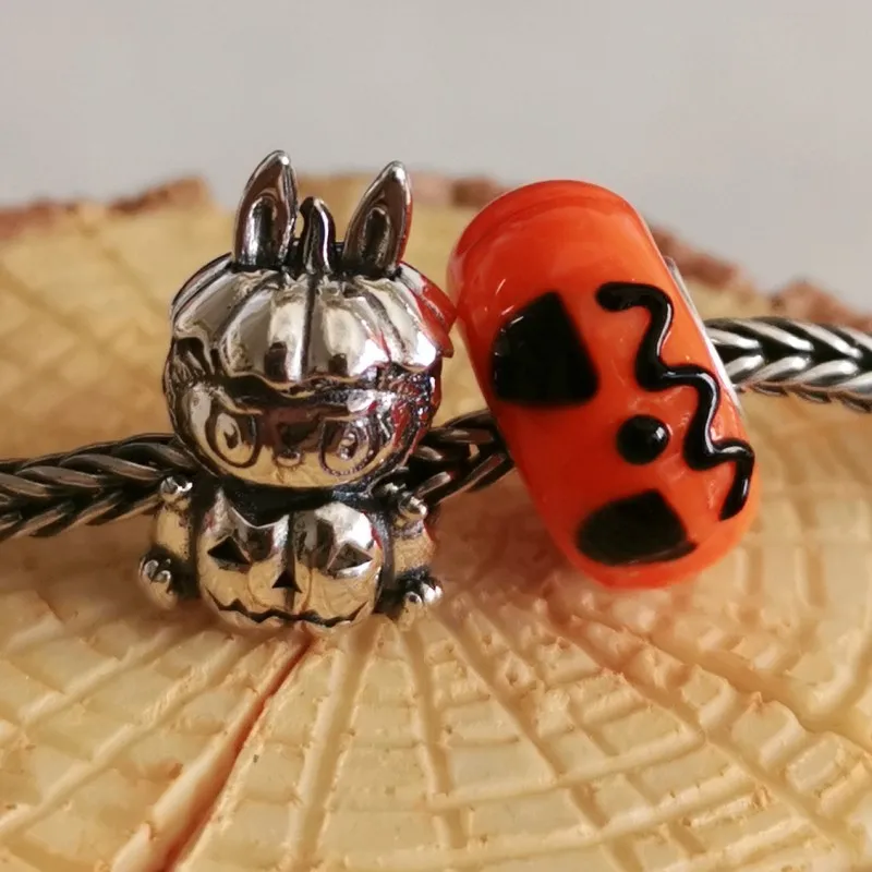 925 пробы Серебряная Тыква labubu очаровательные бусины европейские ювелирные