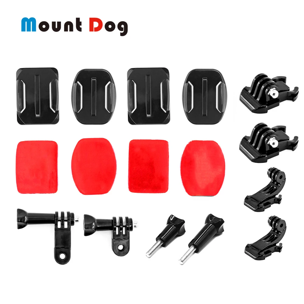 MountDog For Gopro Hero 7/6/5/4/3 Action Camera Accessories Kit Sport Helmet Screw Flat Mount Xiaomi Yi 4K Go Pro Cameras | Электроника