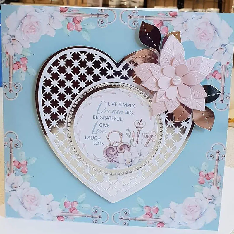 

Popular Circle Hollow Heart Shape Warm Words Metal Cutting Dies Scrapbooking Album Paper DIY Cards Crafts Embossing Dies