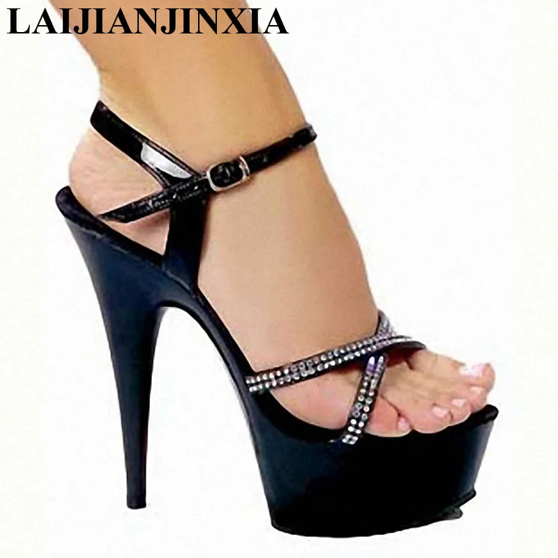 

LAIJIANJINXIA Новинка 46 красивые сексуальные туфли с ремешком на щиколотке 15 см на высоком каблуке на платформе для танцев на шесте, туфли для платья/свадьбы