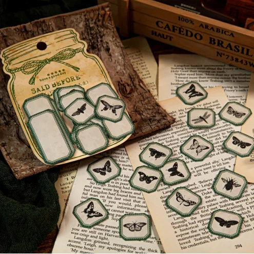 

50PCS/LOT Vintage Kraft Paper Label Stickers DIY Decoration Stationery Supplies 25*50mm