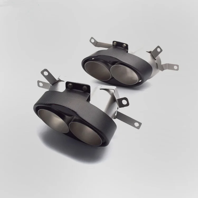 Горячая одна пара из четырех частей Akrapovic углеродного волокна заднего выхлопной трубы глушитель хвост для Audi RS6